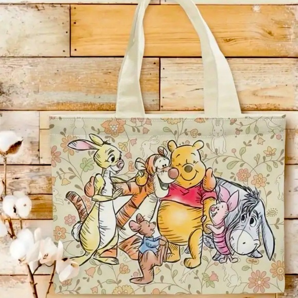 BNWT! Disney Winnie the Pooh Large Canvas Tote Bag - Picture 1 of 1